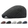 Маленький клетчатый берет для мужчин, кепка женская, весна-лето, хлопковая кепка-форвард