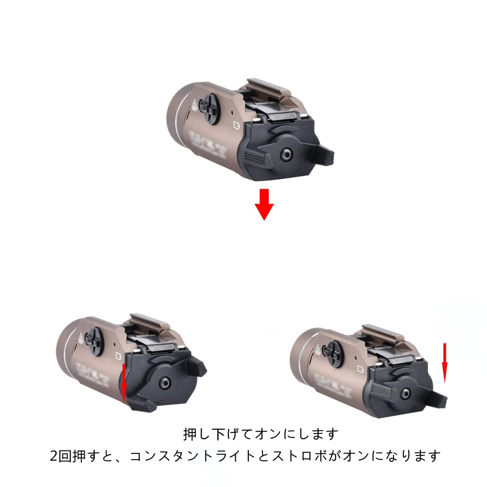 WADSN TL Type Replica Flashlight Weapon Light со стробоскопом 1000 люмен LED Tactical Light R-1 [Функция оснащения] (черный)