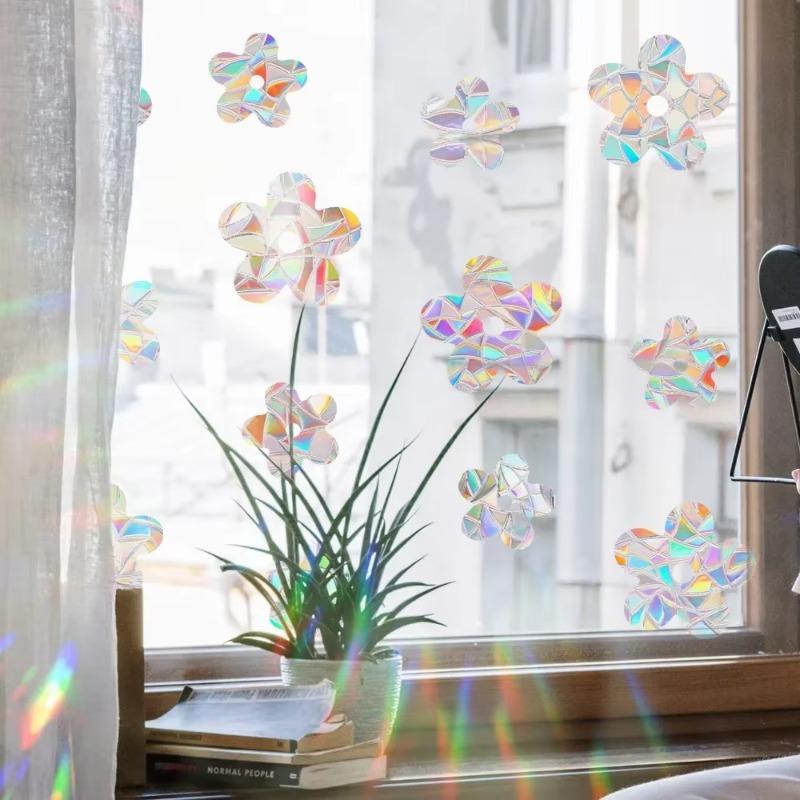 ПВХ кошка бабочка призрак призма стекло радуга ловец солнца наклейки на окна настенные наклейки для дома спальня украшения самоклеящаяся наклейка