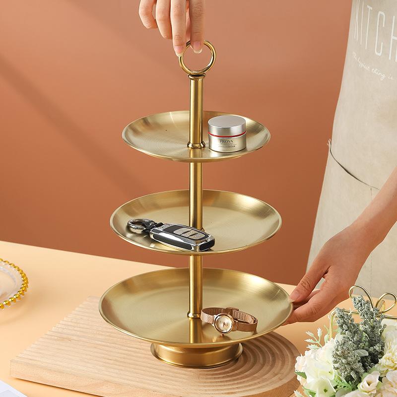 Двухъярусная фруктовая тарелка, двухъярусный поддон, кухонная утварь, настольный органайзер, конфетница, домашний поднос для гостиной и рабочего стола