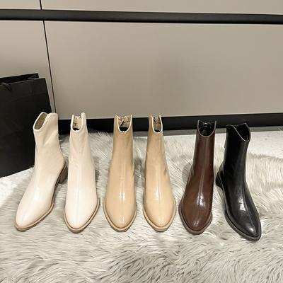 Осенняя и зимняя обувь. Удобные джинсовые ботинки больших размеров с толстой подошвой, короткие ботильоны и толстый каблук.