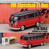 1/56 Scale T1 Bus Toy Car Model CCA MSZ 1:64 Diecast Miniature Free Wheels Collection Suitable for Hot Wheels Gift Kid