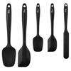 Hotec Silicone Spatula, Heat-Resistant Silicone Baking Utensils, Yogurt Spoon, Cake, Cream, Cooking Utensils, Baking Utensils (Set of 5, Black)
