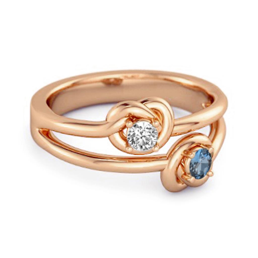 London Blue Topaz Infinity Knot Bypass Ring - 925 Sterling Silver Rose Gold Vermeil