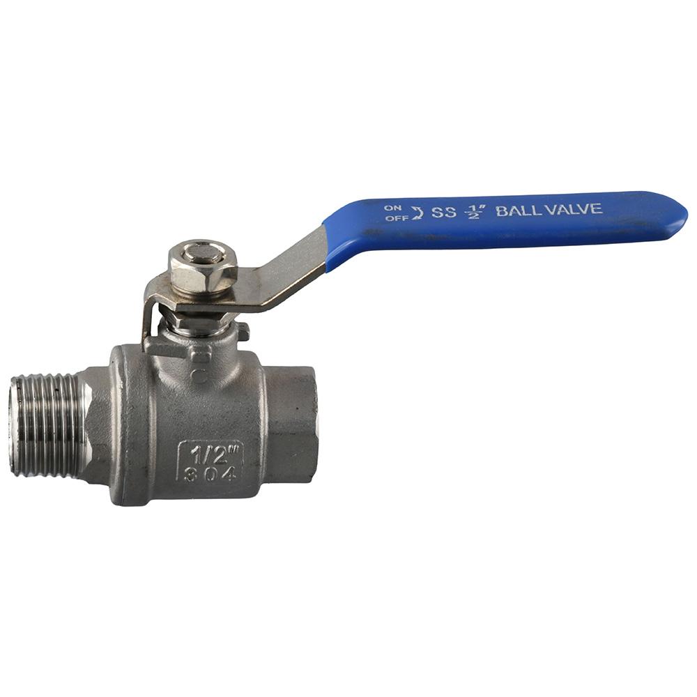 Шаровой кран из нержавеющей стали 304 с резьбой NPT 1/2" Серебристый Газовый кран 1000 WOG Внутренняя x Наружная Запорный переключатель Газ