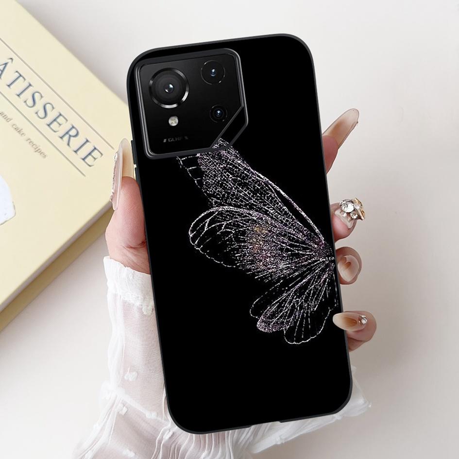 Чехол для Asus Rog Phone 9 Pro 5G Популярный Цветочный Мультяшный Мягкий Черный Силиконовый Ударопрочный Чехол Для Asus Rog Phone 9 FE Phone9 Capa