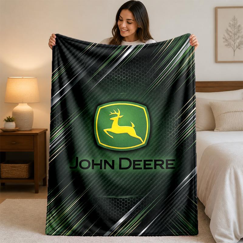 john deere Print Flannel Blanket Cozy Lightweight Plush Throw Blanket For Bed Sofa Household Use