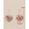 1 Pair New Valentine's Heart-Shaped Acrylic Earrings, Candy Color Heart Pendant Earrings, Valentine's Gift Valentines