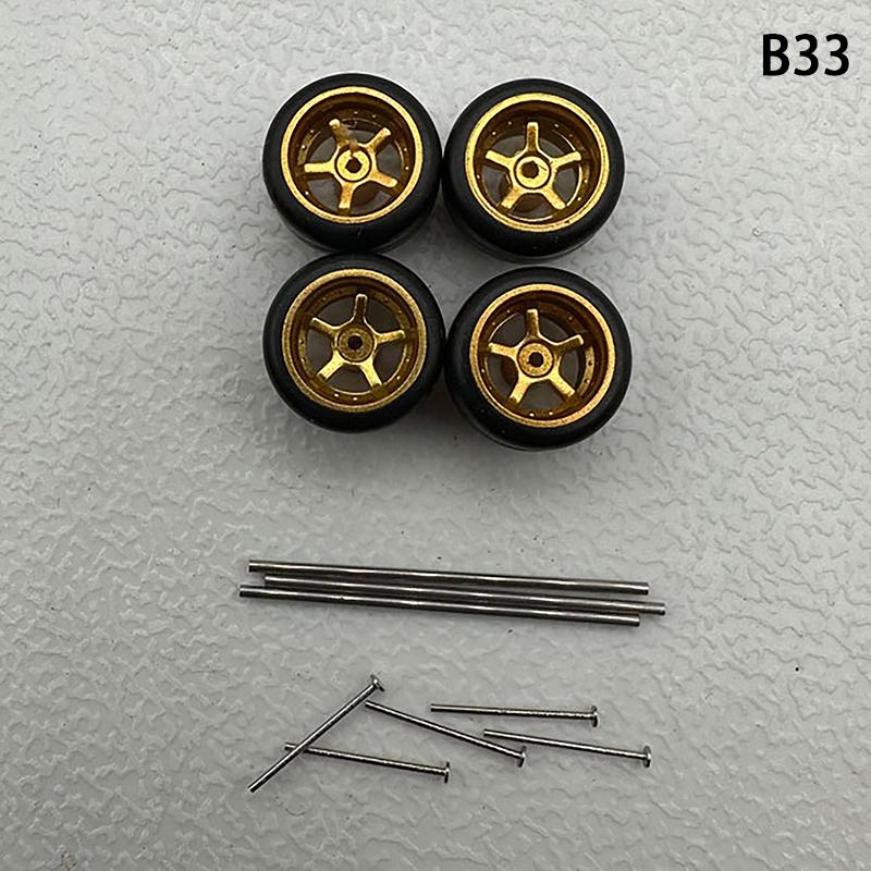 Инновационные ABS Основные Модифицированные Детали Игрушка-Транспорт Для Hotwheels Tomica Mini Gt 1 Комплект 1/64 Модель Автомобиля Колеса С Резиновыми Шинами