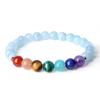 Браслет-амулет на удачу с камнями силы для мужчин и женщин [Koai] Аквамарин, Камень рождения, Семицветное очищение, Защита,