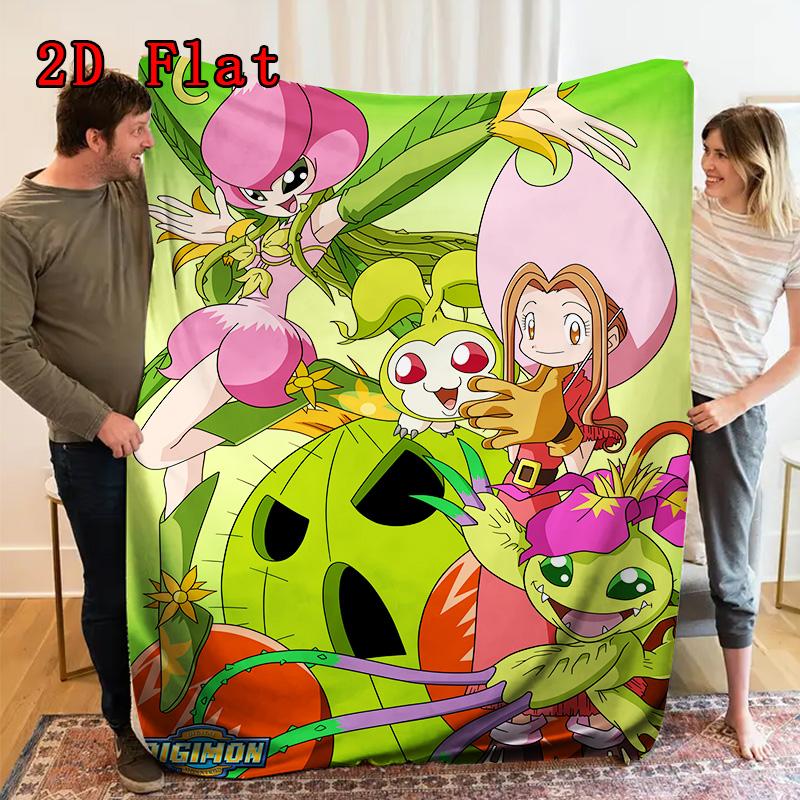 Digimon 2D Flat Pattern Flannel Blanket High quality All Seasons Warmth and Comfort Perfect for Christmas Gifts.MMT0918426