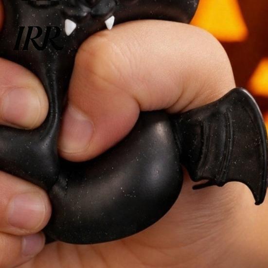 Safe Odorless Sensory Gift Halloween Glitter Bat Squeeze Stress Ball, Soft TPR Slow Rising Fidget Toy Flexible Reliever for Adults Anxiety Relief,
