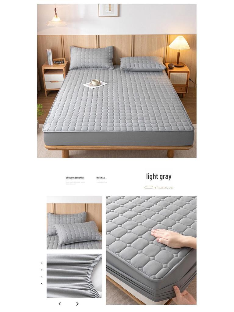 Нескользящее однотонное стеганое покрывало: Приятный для кожи, выстиранный хлопок