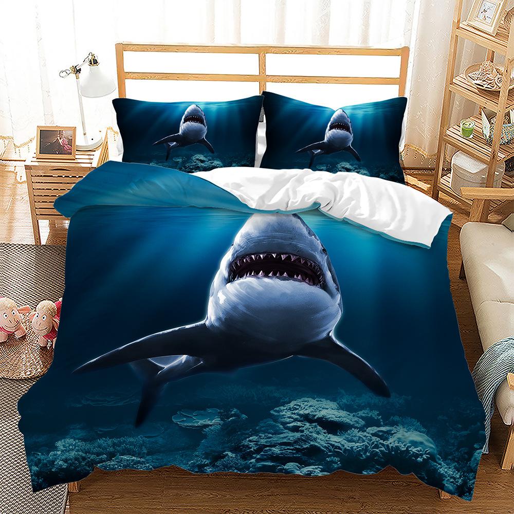 3D комплект постельного белья с изображением океанских животных, пододеяльник для спальни, наволочка, домашний комплект постельного белья, AU/EU/US, полноразмерная односпальная/двуспальная кровать, украшение для дома