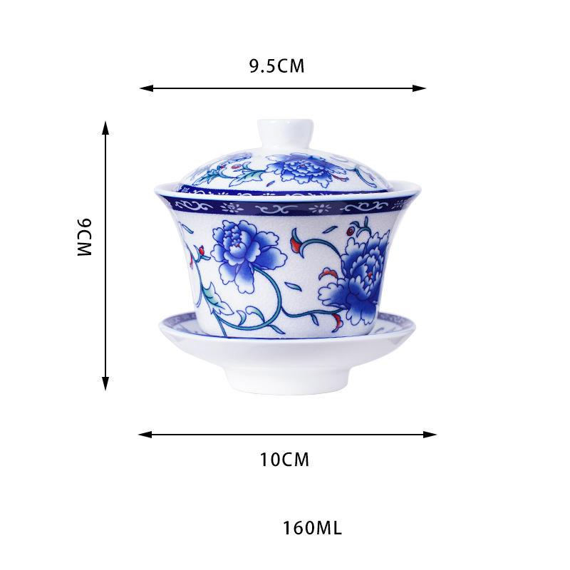 Chinese Kungfu Gai Wan Teaset China Glass Tea Sets Dehua Gaiwan Tea Porcelain Teapot Tea Set for Travel Beautiful Easy Kettle