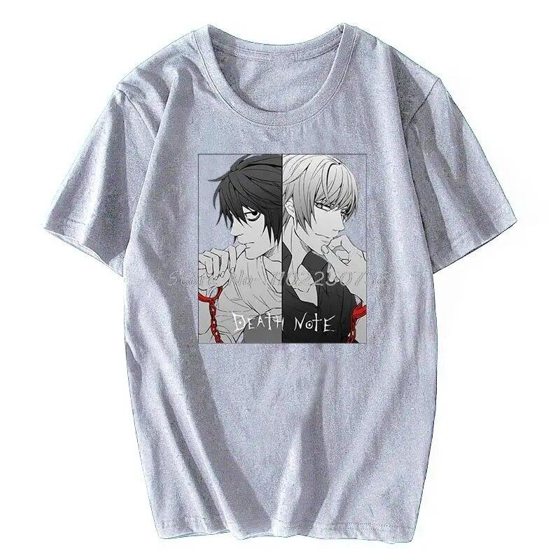 Летняя женская футболка унисекс Death Note, модная хлопковая футболка с короткими рукавами, футболки в стиле хип-хоп, топы с аниме, уличная одежда большого размера