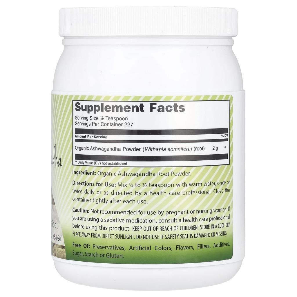 Amazing India Organic Ashwagandha, 2 G, 16 Oz (454 G)