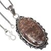 Pendant Turtella Jasper Gemstone Valentine'Day Gift Silver Jewelry 2.5"