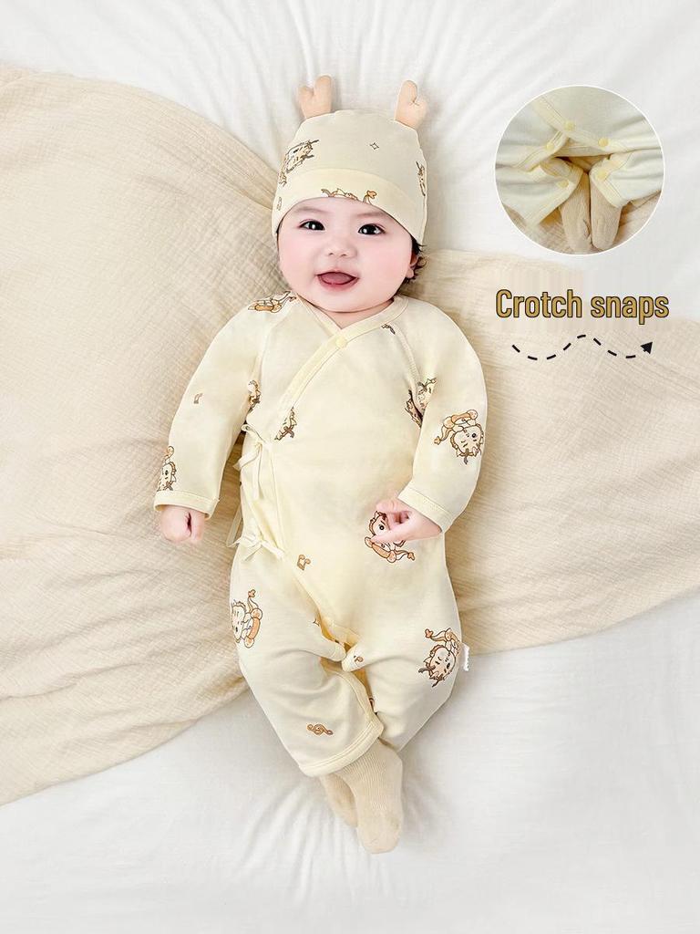 Боди для новорожденных класса А из чистого хлопка - Мягкий, дышащий, детский ромпер на четыре сезона (0-3 месяца)