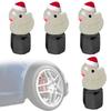 4Pcs Christmas Duck Glow in The Dark Tire Valve Caps Auto Tire Valve Stem Caps Tire Air Valve Caps for Cars Motorcycles Bicycles