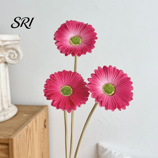 Realistic Artificial Flowers Gerbera with Bendable Stems Fake Silk African Flower Lifelike Boho Faux Wildflower for Wedding Bridal Party Home Kitchen