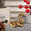 Brass Snake Figurine Retro Snake Statue with Detailed Scales Home Office Tabletop Mini Snake