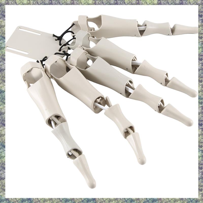 WON 1 Set White Plastic Realistic Skeleton Hands Horror Ghost Claw Props Finger Glove
