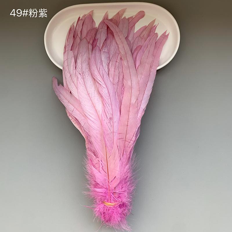 25-30Cm Faded Colorful Cock Tail Feathers Diy Handmade Performance Dance Decoration Crafts Clothing