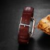 Мужские часы квадратные кожаные часы Seiko водонепроницаемые: Кварцевые часы с кожаным ремешком и прямоугольным циферблатом, мужские часы с римскими цифрами, классные деловые, повседневные, коричневые