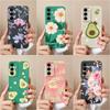 Phone Cover For Samsung S24 Ultra A55 M15 A15 F15 5G A35 S24+ Bumper Case Lovely Avocado Flower Matte Shockproof Soft Silicone Pretty Shell For Galaxy