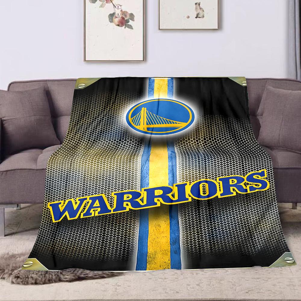 Golden State Warriors Blanket Design Patterned flannel blanket perfect for the bedroom living room, sofa, or a little nap