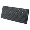 Inden Long Wallet with Coin Deerskin Fuji Black Background X Black Lacquer Purse, Takane, Mt. Pattern, 2808-01