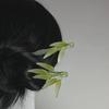 Retro Green Bamboo Leaf Hairpin - Ancient Style Hanfu/Cheongsam Step-Shaking Bun Accessory