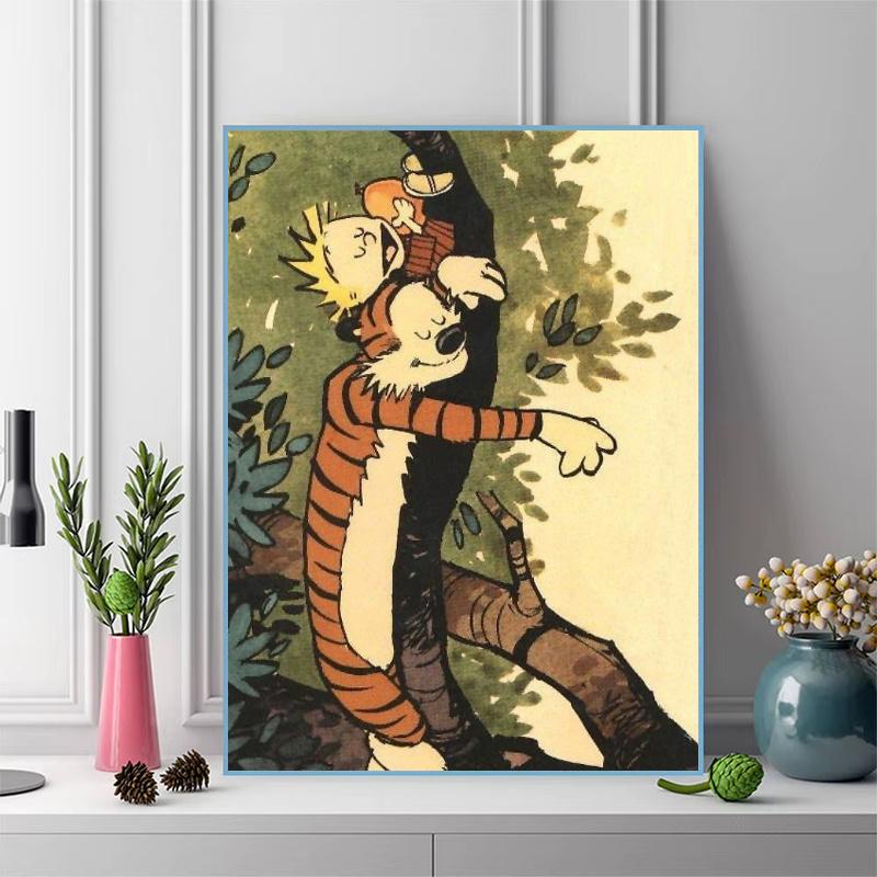 Calvin Hobbes 100% Round Full Drill 5D DIY Diamond Painting Embroidery Cross Stitch Rhinestone Décor