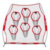 VEVOR 2438.4x2438.4mm Football Trainer Throwing Net, Training Throwing Target Practice Net with 6 Target Pockets