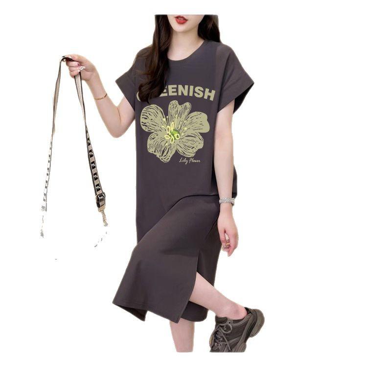 Женское платье-футболка с короткими рукавами, летнее повседневное платье для беременных с короткими рукавами и свободным разрезом