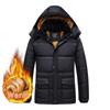 Winter Men Jacket Coat Warm Fleece Casual Hooded Outwears Male Parka Coats Men 'S Plus Velvet Thicken Fur Zipper Overcoat