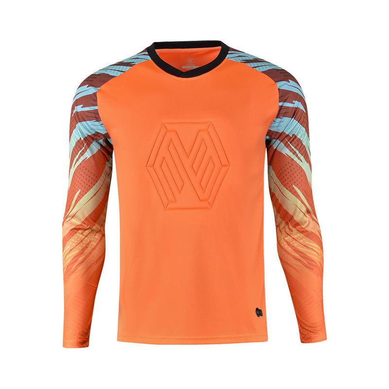 Football goalkeeper jersey set Men's adult long-sleeved sponge pads Game training goalkeeper jersey Spot wholesale