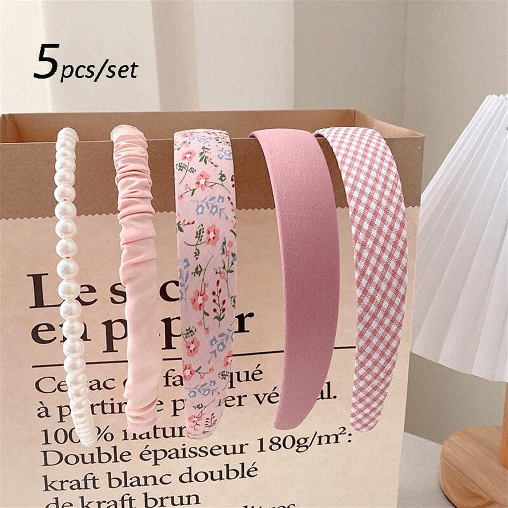 Набор женских резинок для волос, повязка на голову, обруч для волос для девочек, аксессуары для волос, 5 шт.