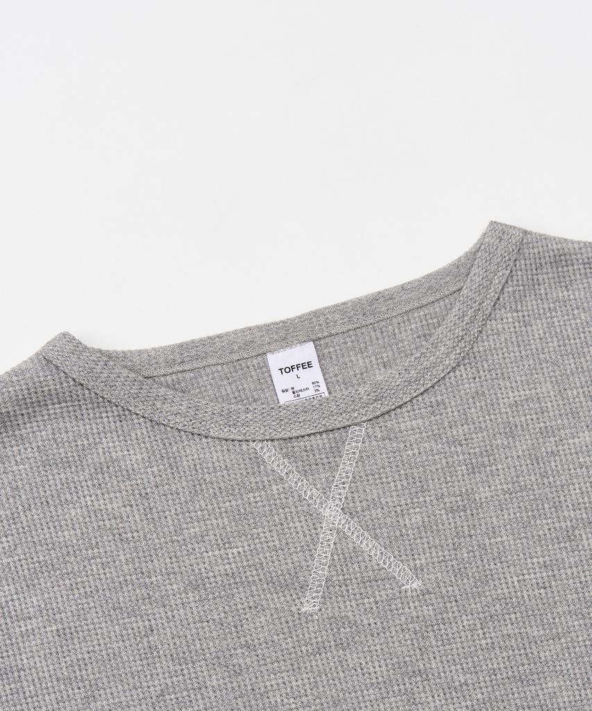 TOFFEE Stitch Waffle Long Sleeve (Grey)