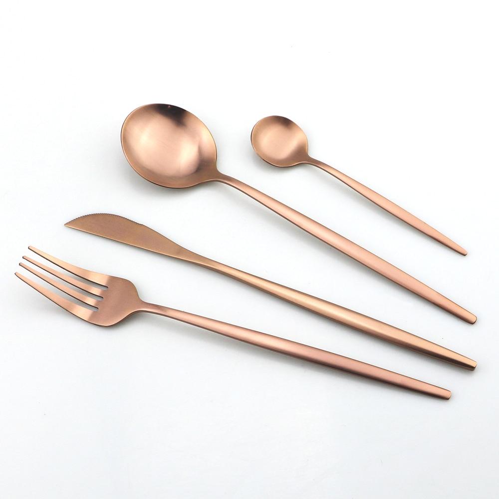 4 шт., черный набор столовых приборов, набор столовых приборов из нержавеющей стали 18/10, нож, вилка, десертная ложка, обеденная посуда, кухонное серебро, набор столовых приборов