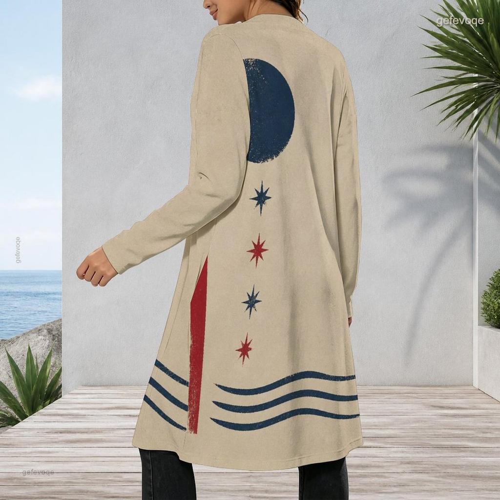Plus Size Women Open Front Long Sleeve Loose Outerwear Lightweight Soft Trendy Casual Cardigan