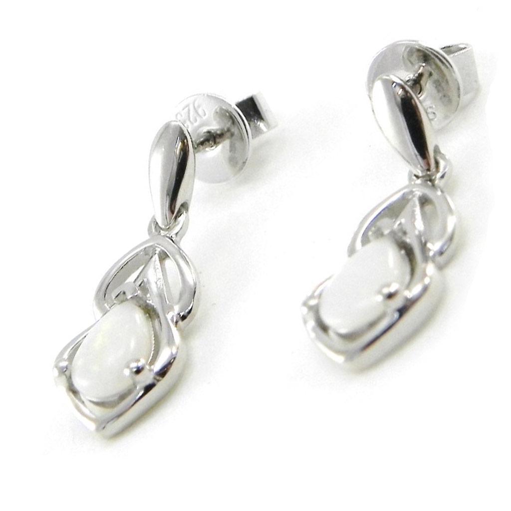 Les Trésors De Lily [I8881] - Серебряные серьги «Богиня опал» Серебро белое (родиевое покрытие) - 18х7 мм