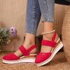 Fashion Summer Women Linen Plain 6cm Wedge Sandals Handmade Ladies Casual Comfortable Womens Shoes 36-43