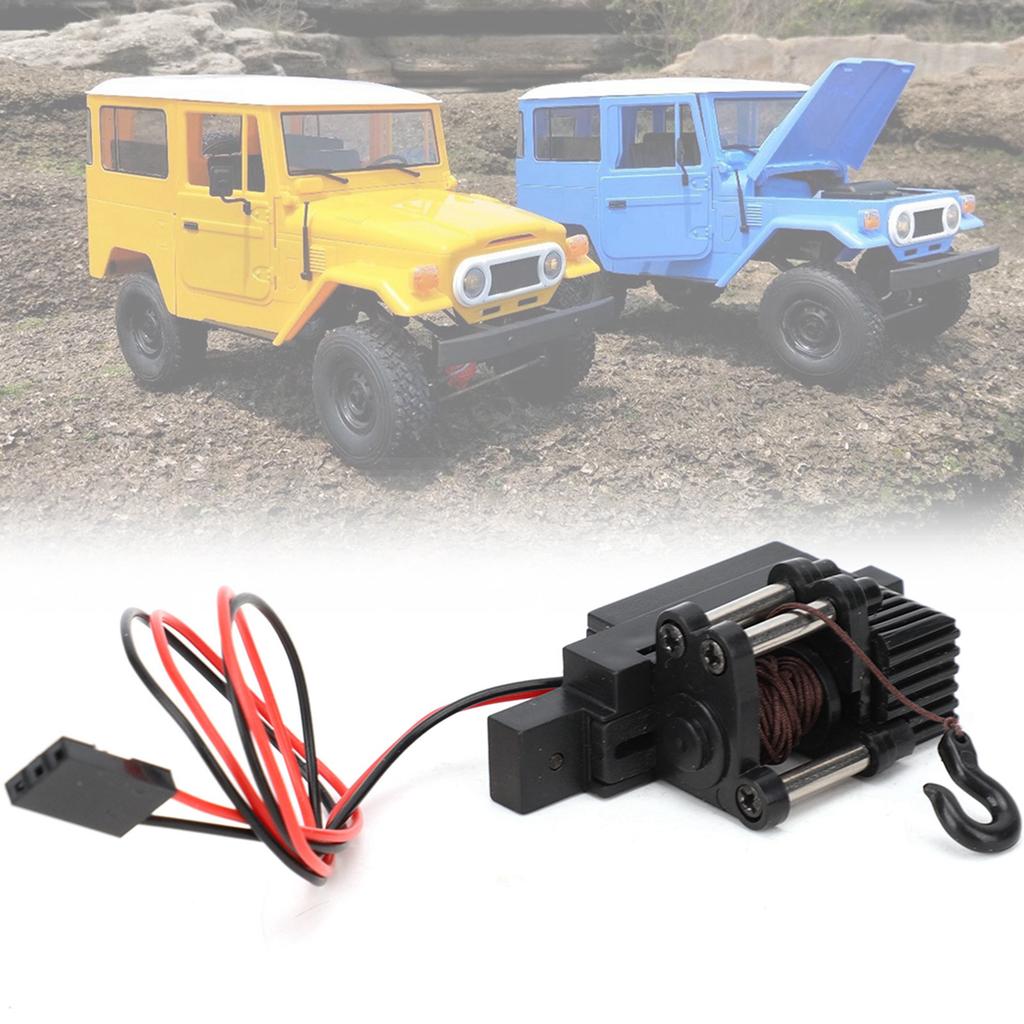 Plastic Metal Automatic Winch Upgrade Parts Accessories Fit for 116 RC Car WPL C34 C34K C34KMBlack