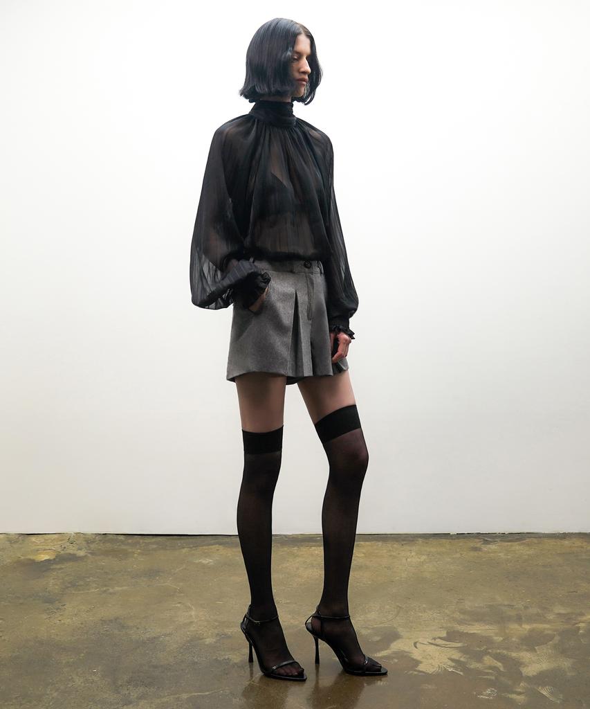 UNTAGE Inverted Box Pleated Shorts (Grey)_Uth-Sp12
