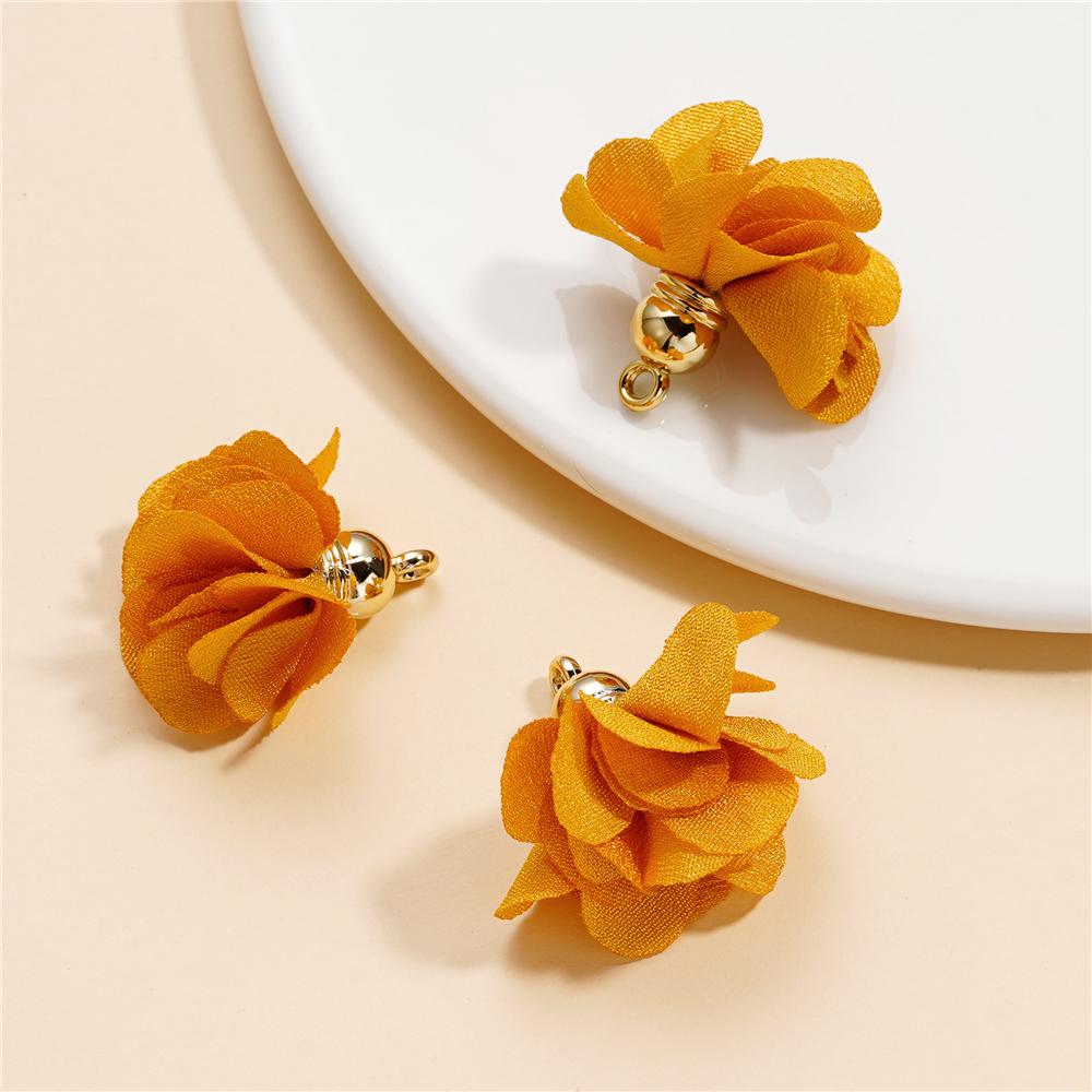 10Pcs/Lot Fabric Flower Tassel Pendants for Jewelry Making for DIY Bracelet Earrings Keychain Tassel Jewelry Making Accessories