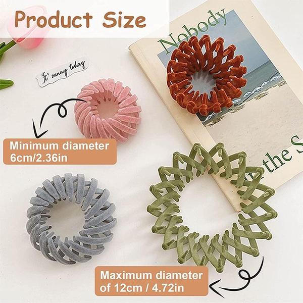 Новая бархатная заколка для волос в виде птичьего гнезда, коготь, пряжка из конского хвоста, однотонная расширяющаяся заколка для волос для женщин и девочек, аксессуары для волос с хвостиком