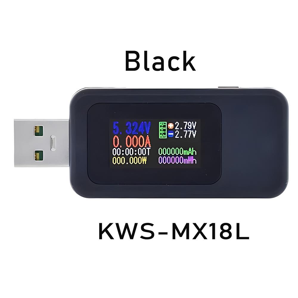 Type-C USB Tester 4-Digit Color Monitor 4-30V Volt Meter Current Power Detector Compatible w/ QC2.0/3.0/PD/Samsung Fast Charging