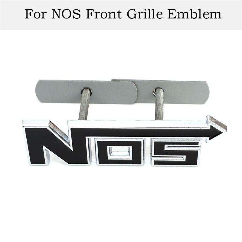 3D металлический логотип NOS, эмблема на передней решетке, значок, автомобильные наклейки, наклейки для BMW Honda Mercedes Auto Ford Focus Volkswagen Nissan Toyota